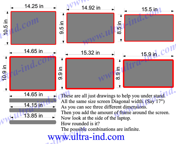 Laptop Skin Size Chart